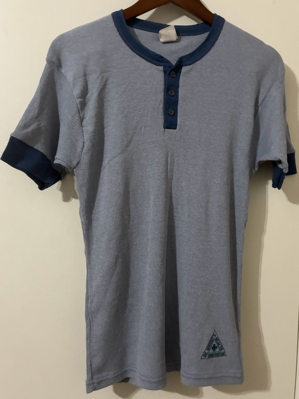 Vintage Dr. Wright’s Health Underwear Ribbed Henley T-Shirt - Small